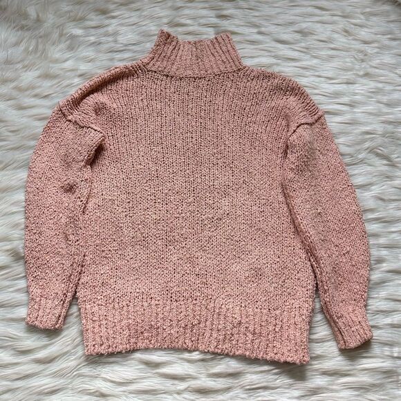 By Anthropologie The Need-It Oversized Mock Neck Sweater in Peach - XS - Picture 2 of 6